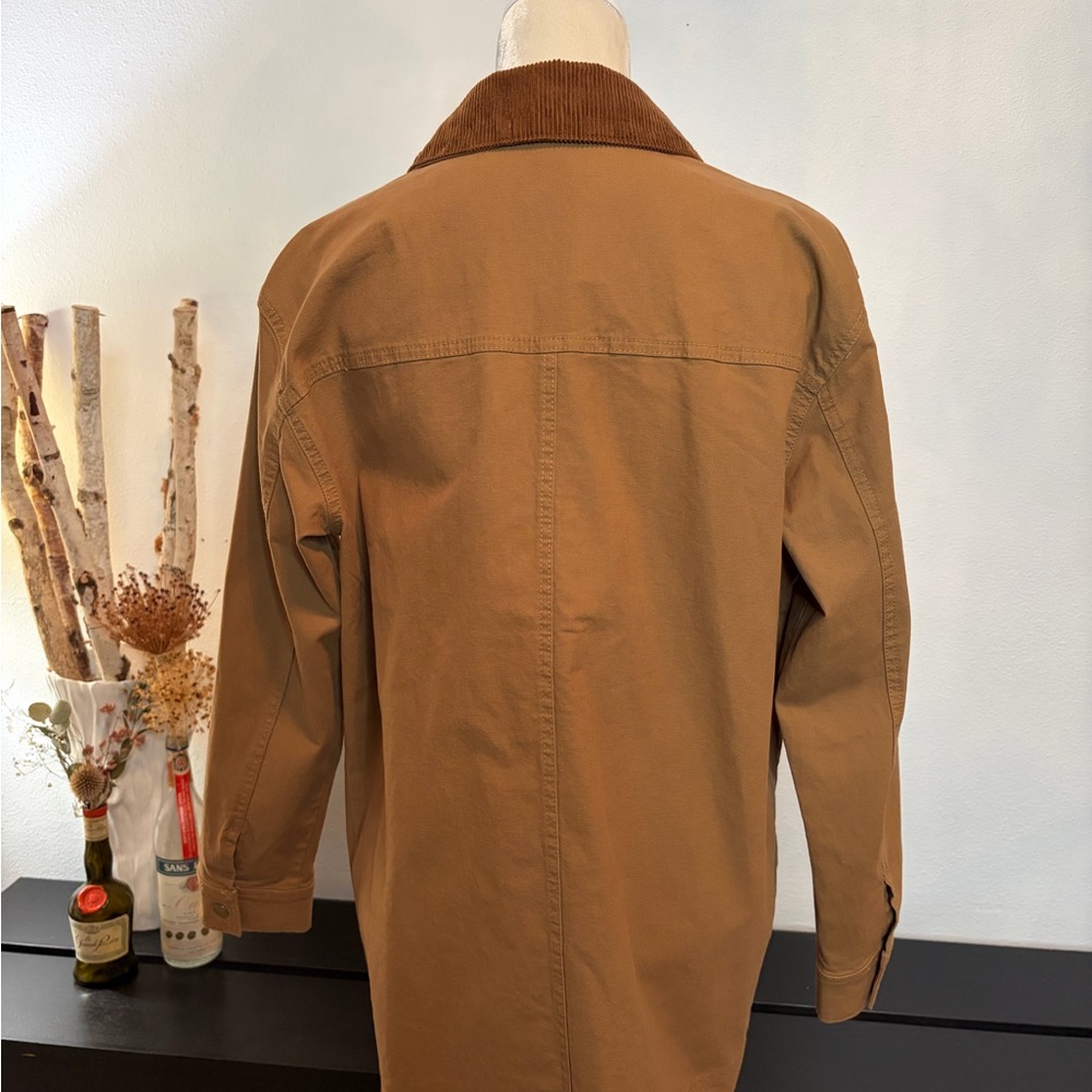 Old Navy Tan Canvas/Barn Jacket with Corduroy Collar - Picture 2 of 13